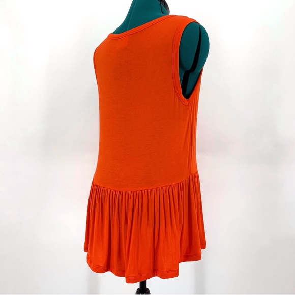 Cabi Hangout Tank # 5402, Orange Deep Scoop Neck Dropped Peplum Tank Top, Medium - Picture 7 of 15